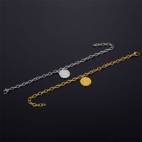 Vintage Style Simple Style Round Stainless Steel Plating 18k Gold Plated Unisex Bracelets main image 5