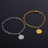 Vintage Style Simple Style Round Stainless Steel Plating 18k Gold Plated Unisex Bracelets main image 4