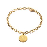 Style Vintage Style Simple Rond Acier Inoxydable Placage Plaqué Or 18k Unisexe Bracelets sku image 2