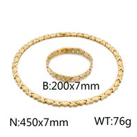 Titanium Steel 18K Gold Plated Simple Style Commute Heart Shape Jewelry Set sku image 2