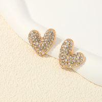 1 Pair Cute Romantic Heart Shape Plating Inlay Alloy Rhinestones Ear Studs main image 9