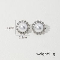 1 Piece Princess Classical Cute Round Plating Inlay Alloy Artificial Pearls Ear Studs main image 2