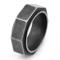 Simple Style Geometric Solid Color Titanium Steel 18K Gold Plated Unisex Rings main image 3