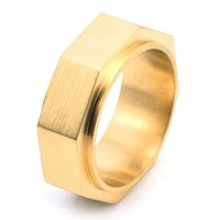Simple Style Geometric Solid Color Titanium Steel 18K Gold Plated Unisex Rings main image 4