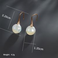 1 Pair Xuping Shiny Round Plating Inlay Alloy Copper Alloy Artificial Gemstones Artificial Pearls 14k Gold Plated 18k Gold Plated White Gold Plated Drop Earrings main image 5