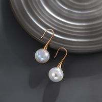1 Pair Xuping Shiny Round Plating Inlay Alloy Copper Alloy Artificial Gemstones Artificial Pearls 14k Gold Plated 18k Gold Plated White Gold Plated Drop Earrings main image 4