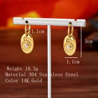 1 Pair Elegant French Style C Shape Round Spiral Plating Inlay 304 Stainless Steel Pearl Zircon 14K Gold Plated Earrings sku image 1