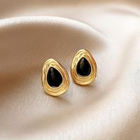 1 Pair Elegant Simple Style Geometric Plating Tiger Eye Drop Earrings Ear Studs sku image 2