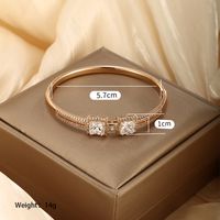 Xuping Simple Style Solid Color Alloy Plating Inlay Artificial Gemstones 18k Gold Plated Women's Bangle sku image 1