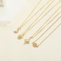 Simple Style Sun Moon Crown Copper 14k Gold Plated Zircon Pendant Necklace In Bulk main image 10