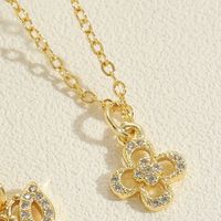 Simple Style Flower Butterfly Lock Brass 14k Gold Plated Pendant Necklace In Bulk sku image 1