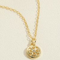 Simple Style Flower Butterfly Lock Brass 14k Gold Plated Pendant Necklace In Bulk main image 6