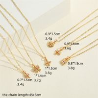 Simple Style Flower Butterfly Lock Brass 14k Gold Plated Pendant Necklace In Bulk main image 2