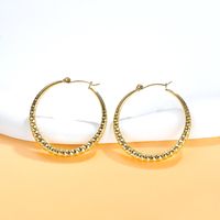 1 Pair Simple Style Waves Plating 304 Stainless Steel 18K Gold Plated Hoop Earrings main image 7