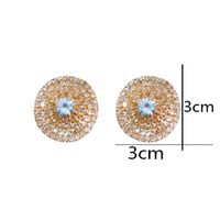 1 Paire Style Simple Rond Placage Incruster Alliage Strass Plaqué Or Boucles D'oreilles main image 7
