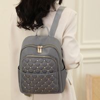 One Size Solid Color Daily School Backpack sku image 1