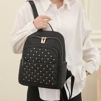 One Size Solid Color Daily School Backpack main image 6