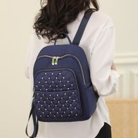 One Size Solid Color Daily School Backpack sku image 4