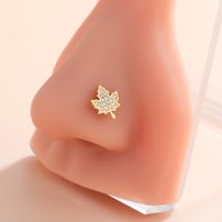 Classic Style Animal Cross Stainless Steel Copper Plating Inlay Zircon 18k Gold Plated Nose Studs sku image 18