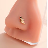 Classic Style Animal Cross Stainless Steel Copper Plating Inlay Zircon 18k Gold Plated Nose Studs sku image 16