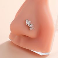 Classic Style Animal Cross Stainless Steel Copper Plating Inlay Zircon 18k Gold Plated Nose Studs sku image 1