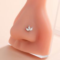 Classic Style Animal Cross Stainless Steel Copper Plating Inlay Zircon 18k Gold Plated Nose Studs sku image 6