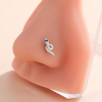 Classic Style Animal Cross Stainless Steel Copper Plating Inlay Zircon 18k Gold Plated Nose Studs sku image 13