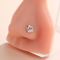Classic Style Animal Cross Stainless Steel Copper Plating Inlay Zircon 18k Gold Plated Nose Studs sku image 3