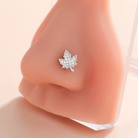 Classic Style Animal Cross Stainless Steel Copper Plating Inlay Zircon 18k Gold Plated Nose Studs sku image 15
