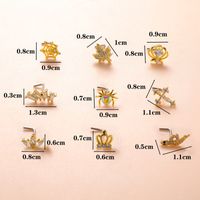 Classic Style Animal Cross Stainless Steel Copper Plating Inlay Zircon 18k Gold Plated Nose Studs main image 2