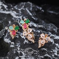 1 Pair Vintage Style Bell Plating Inlay Copper Zircon 24k Gold Plated Rose Gold Plated Ear Studs main image 5