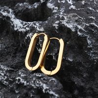 1 Pair Retro Punk Solid Color Plating Stainless Steel 24k Gold Plated Rose Gold Plated Hoop Earrings main image 8