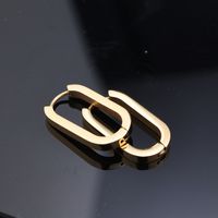 1 Pair Retro Punk Solid Color Plating Stainless Steel 24k Gold Plated Rose Gold Plated Hoop Earrings main image 3