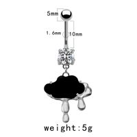 Casual Streetwear Moon Heart Shape Bow Knot Stainless Steel Glass Copper Plating Inlay Zircon White Gold Plated Belly Ring sku image 4