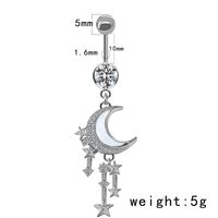 Casual Streetwear Moon Heart Shape Bow Knot Stainless Steel Glass Copper Plating Inlay Zircon White Gold Plated Belly Ring sku image 7