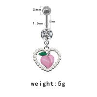Casual Streetwear Moon Heart Shape Bow Knot Stainless Steel Glass Copper Plating Inlay Zircon White Gold Plated Belly Ring sku image 5