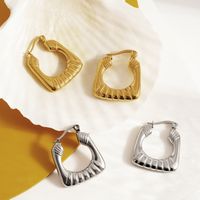 1 Pair Hip-Hop Retro Solid Color Plating 304 Stainless Steel 18K Gold Plated Earrings main image 1