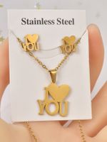 Wholesale Formal Shiny Letter Stainless Steel Plating 18k Gold Plated main image 5