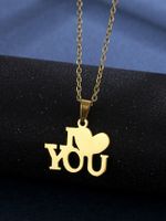 Wholesale Formal Shiny Letter Stainless Steel Plating 18k Gold Plated main image 4