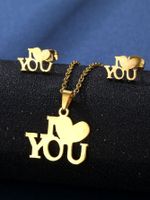 Wholesale Formal Shiny Letter Stainless Steel Plating 18k Gold Plated sku image 1