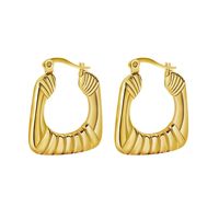 1 Pair Hip-Hop Retro Solid Color Plating 304 Stainless Steel 18K Gold Plated Earrings main image 5