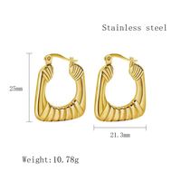 1 Pair Hip-Hop Retro Solid Color Plating 304 Stainless Steel 18K Gold Plated Earrings sku image 2