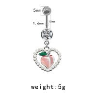 Casual Streetwear Moon Heart Shape Bow Knot Stainless Steel Glass Copper Plating Inlay Zircon White Gold Plated Belly Ring sku image 6