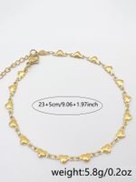 Simple Style Heart Shape Stainless Steel Women's Anklet main image 3