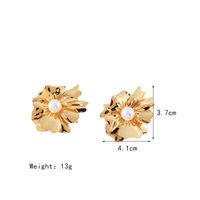1 Pair Simple Style Flower Inlay Metal Pearl Ear Studs main image 7