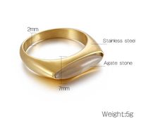 Titanium Steel 18K Gold Plated Retro Streetwear Plating Geometric Rings main image 4