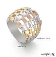 Titan Stahl 18 Karat Vergoldet Retro Strassenmode Überzug Geometrisch Ringe main image 2