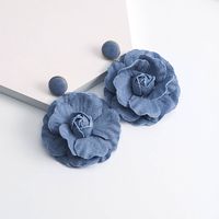 1 Piece Casual Nordic Style Flower Cloth Silver Plated Drop Earrings main image 5