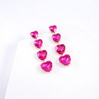 1 Pair Elegant Vintage Style Lady Heart Shape Plating Inlay Alloy Artificial Rhinestones Gold Plated Drop Earrings main image 6