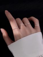 Simple Style Solid Color Stainless Steel Open Rings main image 4